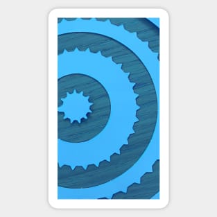 Wooden Blue Cogs Sticker